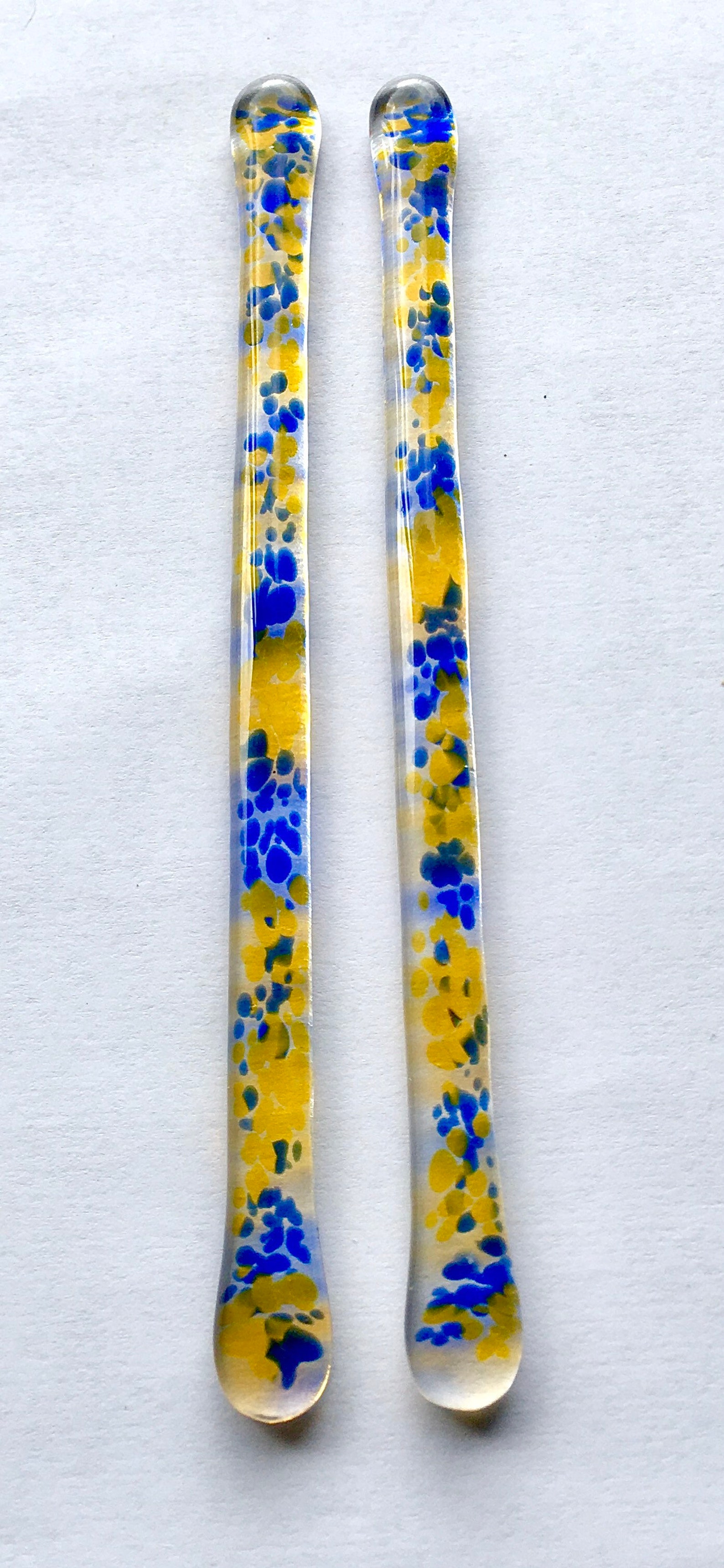 Handmade Fused Glass Swizzle Sticks 17 1 Pair Etsy
