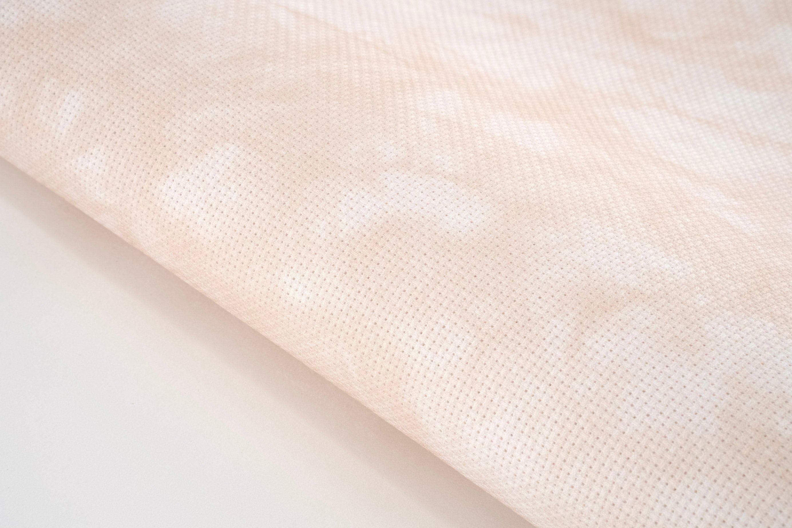 Waxing Moon Dyed Effect Cross Stitch Fabric, Marbled, Textured, Aida Evenweave Linen, Neutral