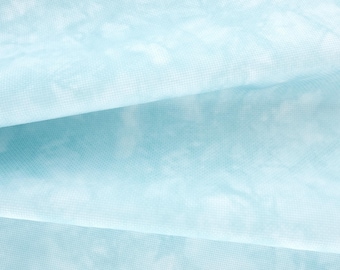 Aqua Dyed Effect Cross Stitch Fabric, Marbled, Textured, Aida Evenweave Linen, 14 16 18 28 32 36 40 Count, Aqua, Ready to Ship