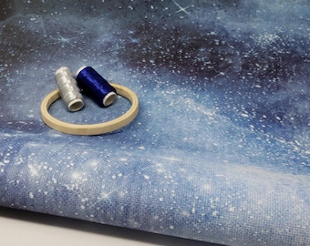 Tela de punto de cruz azul creacionista, galaxia, cielo nocturno, celestial, lino Aida Evenweave.