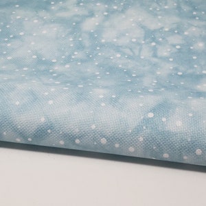 White Snowflakes w/Aqua Dyed Effect// Cross Stitch Fabric // Aida/Evenweave /Linen or Quilt/Embroidery. Hand Dyed Effect Pt. LuganaCashel image 2