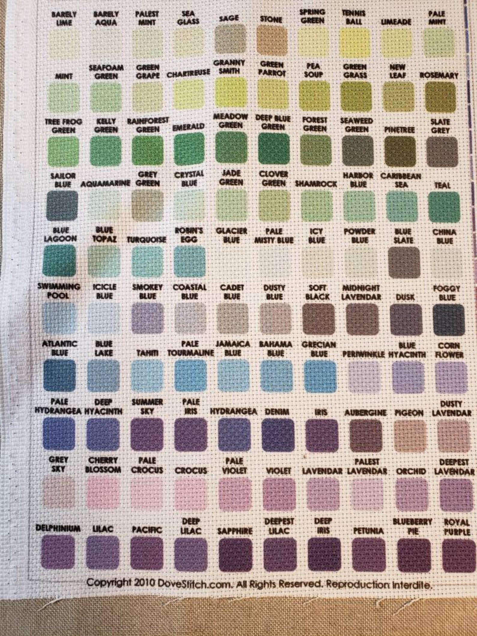 Solid Color Chart 2019 // Cross Stitch Fabric // Choose From Etsy Canada