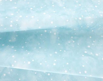 Snow on Aqua Cross Stitch Fabric: Aida Evenweave, Linen