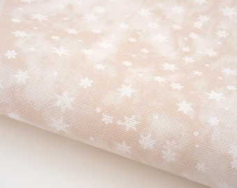 Neutral Snowflakes Cross Stitch Fabric: Aida, Evenweave, or Linen