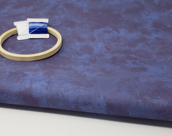 Azul marino - Efecto teñido a mano // Tela de punto de cruz // Elija entre Aida, lino de tejido uniforme o edredón / bordado pt. Lugana Cashel