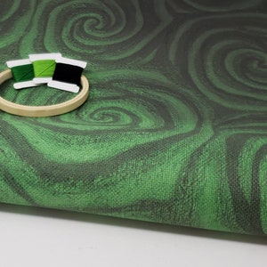 Green Swirl Cross Stitch Fabric: Aida, Evenweave, or Linen
