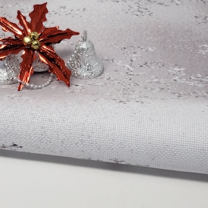 Big Silver Snowflakes // Cross Stitch Fabric //Aida/Evenweave /Linen or Quilt/Embroidery. Hand Dyed Effect Pt. LuganaCashel