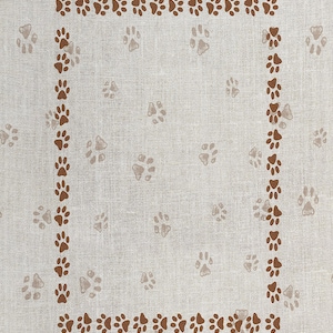 Blue Paw Prints Cross Stitch Fabric 