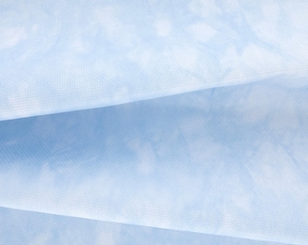Bridesmaid Dyed Effect Cross Stitch Fabric, Marbled, Textured, Aida Evenweave Linen, Blue