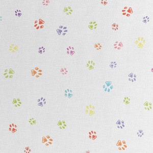 Colourful Paw Prints Cross Stitch Fabric // Choose from Aida, Evenweave  Linen or Quilt / Embroidery. Pt. Lugana Cashel