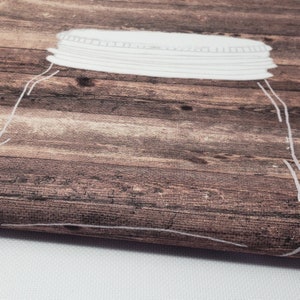 Ball Jar on Dark Wood // Cross Stitch Fabric // Choose from Aida, Evenweave  Linen or Quilt / Embroidery. Pt. Lugana Cashel