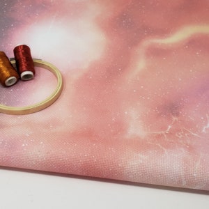 Scarlet Galaxy - Hand Dyed Effect // Cross Stitch Fabric // Choose from Aida, Evenweave  Linen or Quilt / Embroidery. Pt. Lugana Cashel