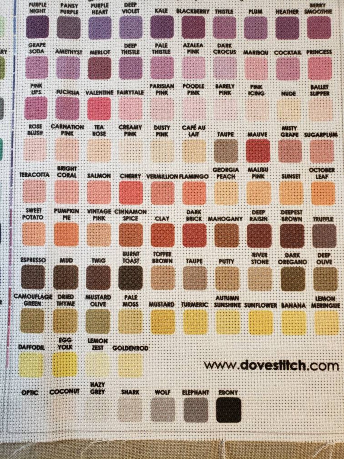 Solid Color Chart 2019 // Cross Stitch Fabric // Choose From Etsy