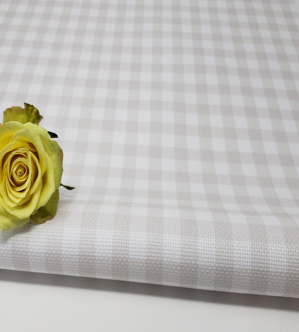 Pale Gray Gingham // Cross Stitch Fabric // Choose from Aida, Evenwea…