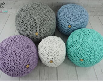 knitted rope pouf