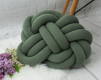 Flat LARGE Knot pillow Knot cushion Decorative pillow Gift idea Decorative cushion Pretzel pillow Rectangular Size 12,6"x16,14"