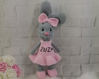 Baby amigurumi Bunny with dress Crochet bunny and Crochet toy for a newborn or child gift Newborn shower gift or photo session Many colors