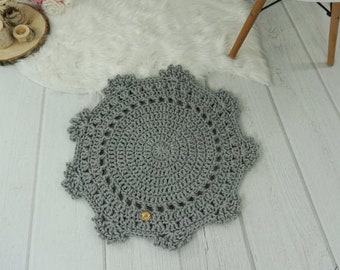 SMALL crochet rug round for baby room handmade personalized baby gift nursery decor birthday gift cotton rug home decor area rug for home