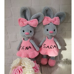 Baby amigurumi Bunny with dress Crochet bunny and Crochet toy for a newborn or child gift Newborn shower gift or photo session Many colors