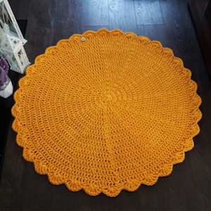Crochet round rug for baby room Handmade personalized baby gift Nursery Rug Mat Birthday gift Home decor gift Home rug Knitted Rug