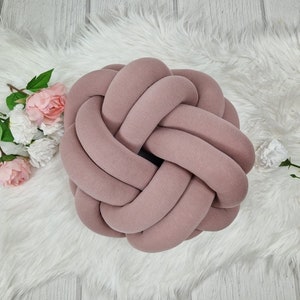 Large Knot Pillow: Scandinavian Baby Nursery Decor, Handmade Cotton Cushion