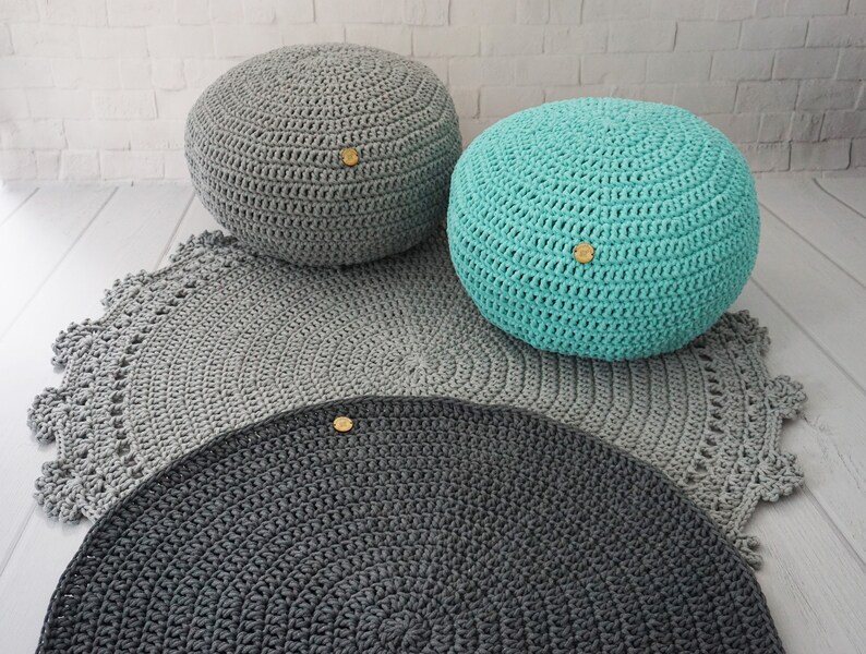 Round floor Ottoman pouf for baby room Meditation pillow Etsy