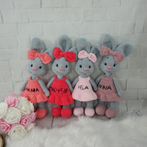 Baby amigurumi Bunny with dress Crochet bunny and Crochet toy for a newborn or child gift Newborn shower gift or photo session Many colors