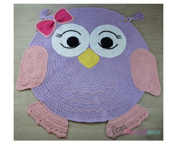 Tapis enfant fille hibou design tapis chambre bébé chambre enfant faci