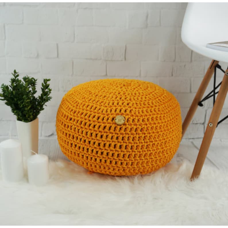 Round Floor Ottoman Pouf for Baby Room Meditation Pillow Etsy