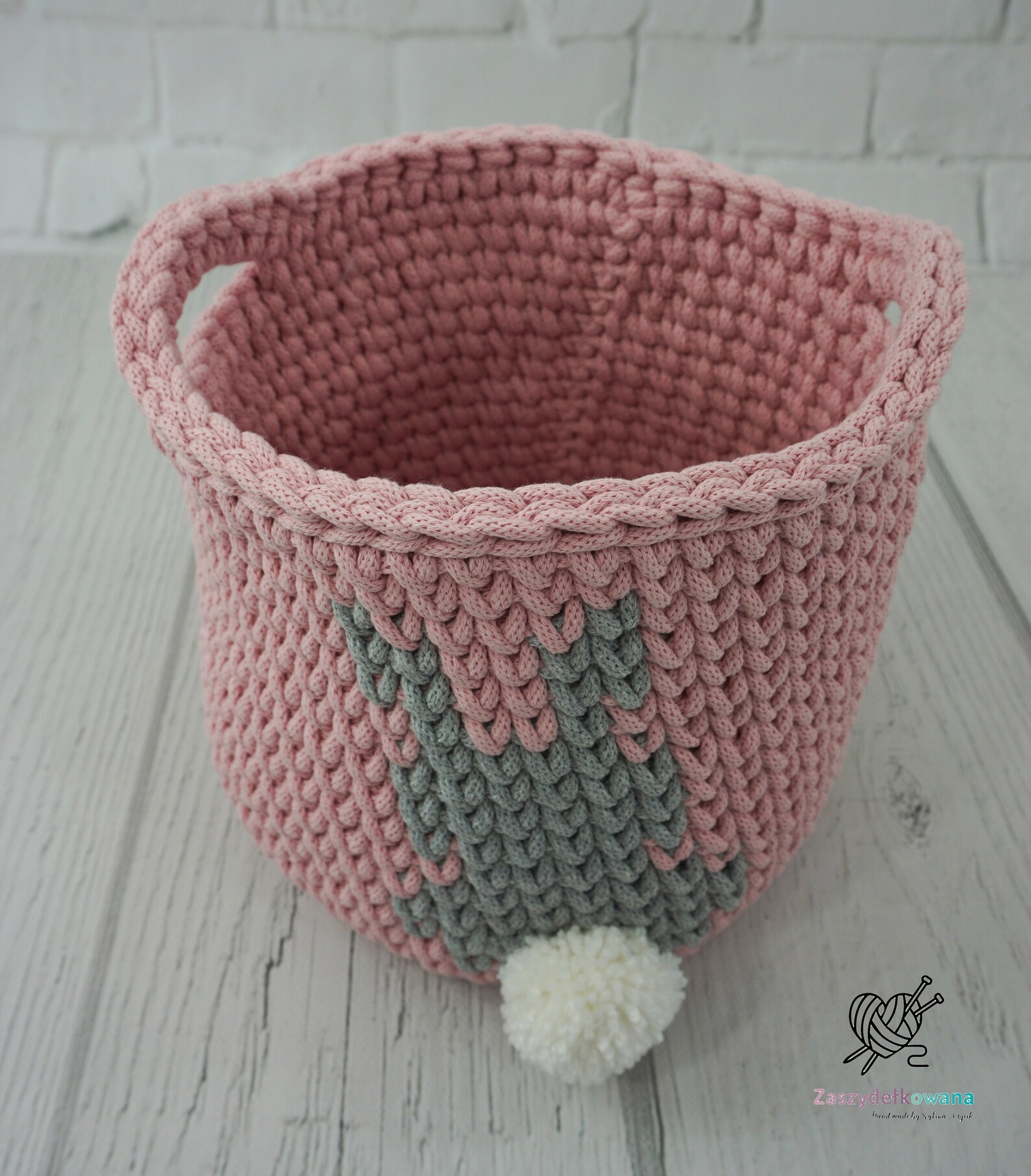 Pink Rabbit Basket Crochet Basket Rabbit Nursery Decor | Etsy