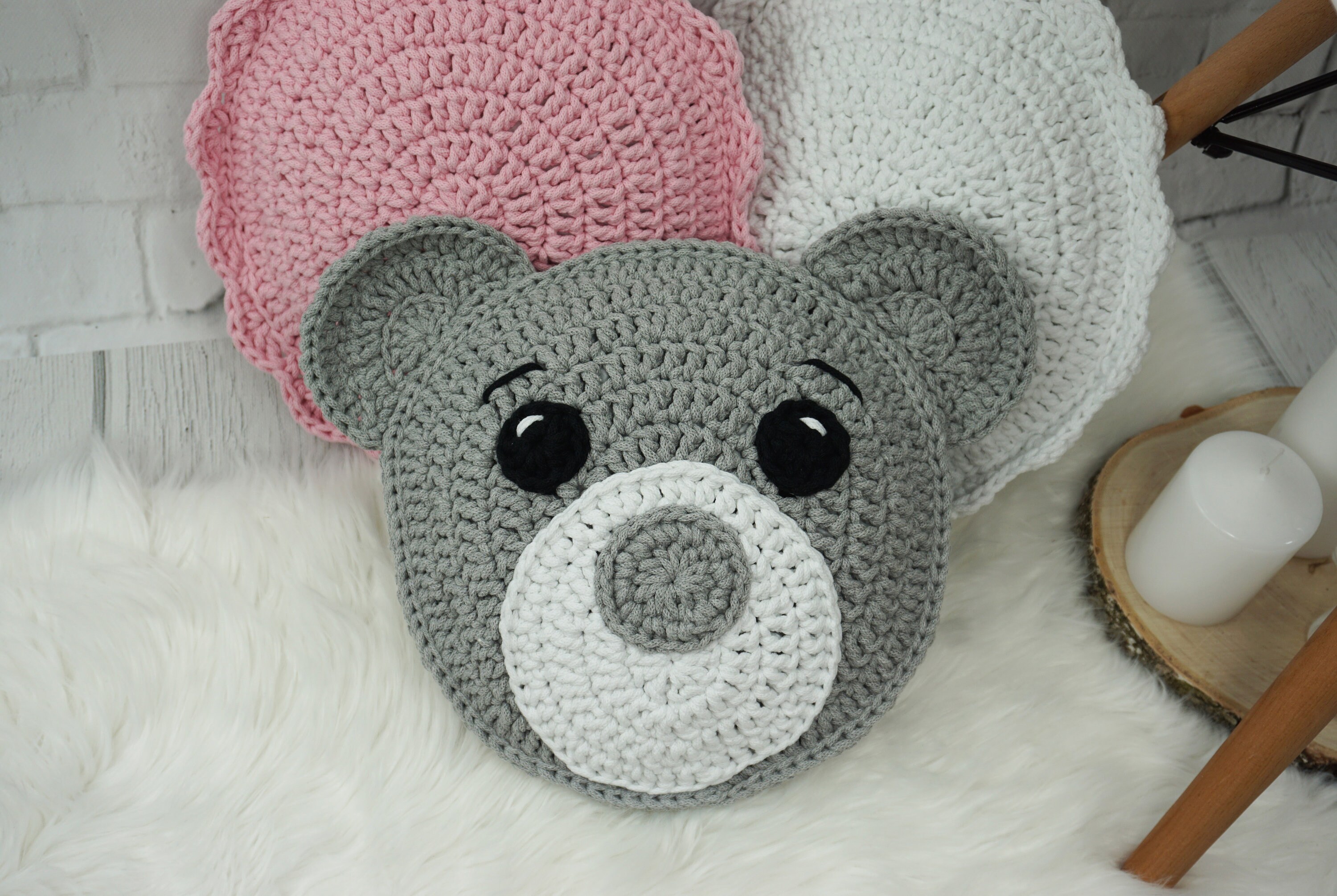 ALAVYA HOME Decorative Cushion Children's Cushion Bear For House Bed Cots – Diameter 28 Cm, Cuddly Cushion Children Fluffy With Filling, Decorative - View #10