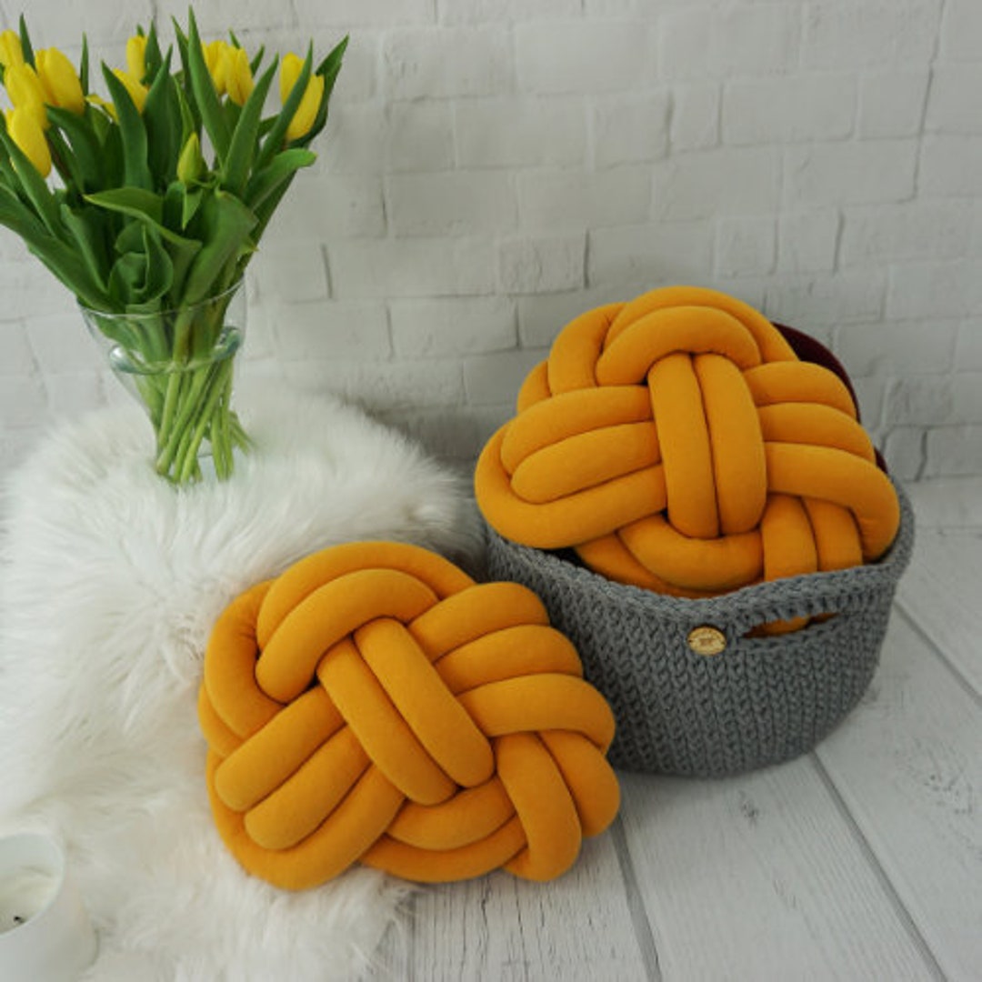 Flat LARGE Knot Pillow Knot Cushion Decorative Pillow Gift Idea