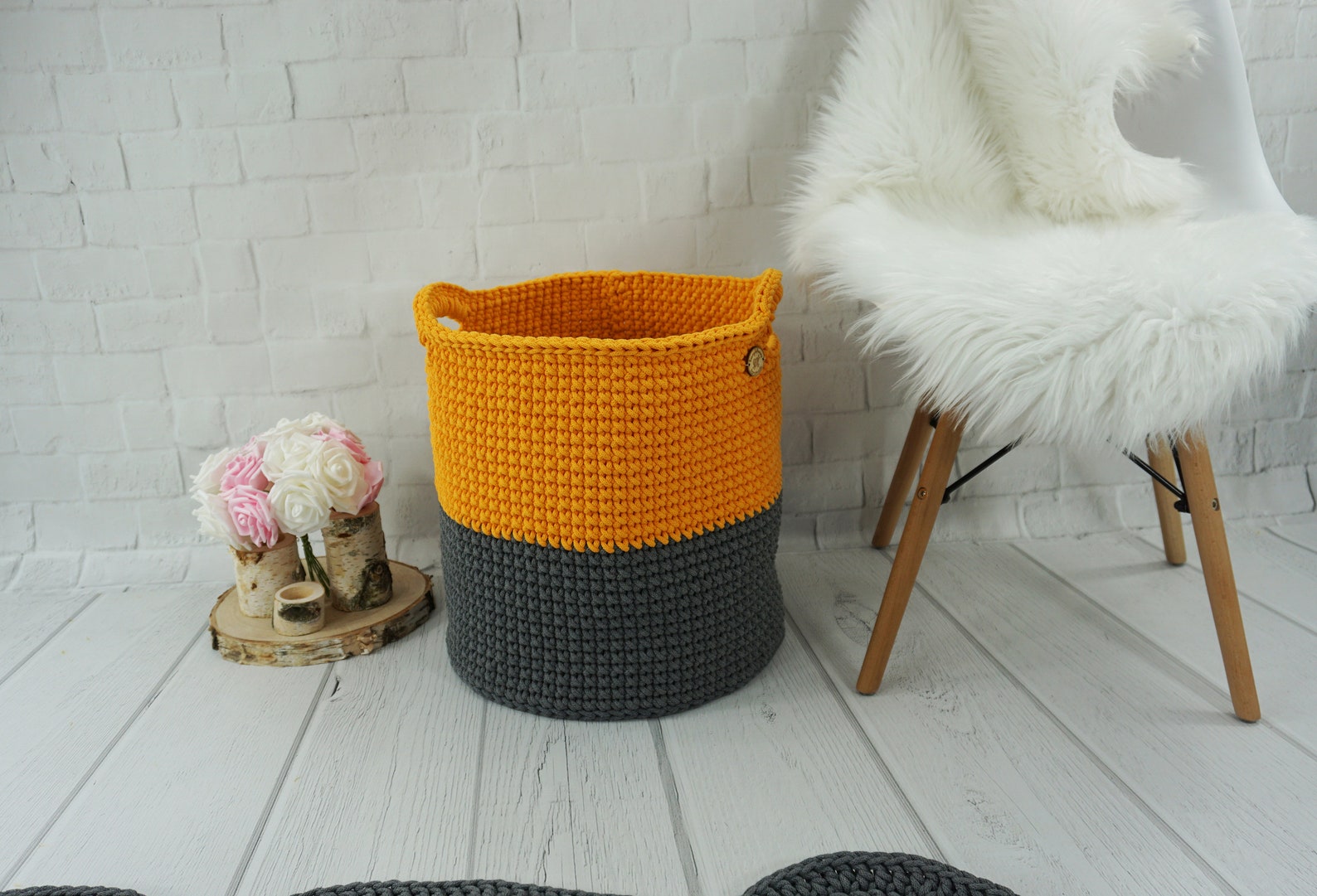Large Crochet Storage Basket Big Toys Basket Laundry Basket Etsy