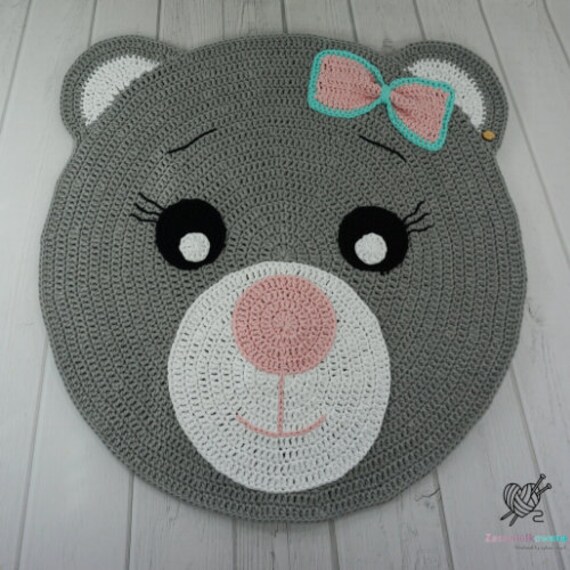 grey teddy bear rug