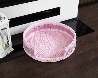 Cat bed Dog house Cat cave Basket cotton cat bed Bedding house basket or Pet Bed in pink Natural cotton cord Many colors