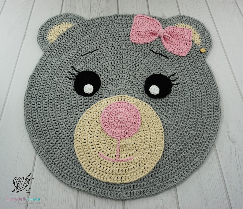 Classic Teddy Bear Rug Gray Teddy Round Rug Bear Nursery Rug Etsy