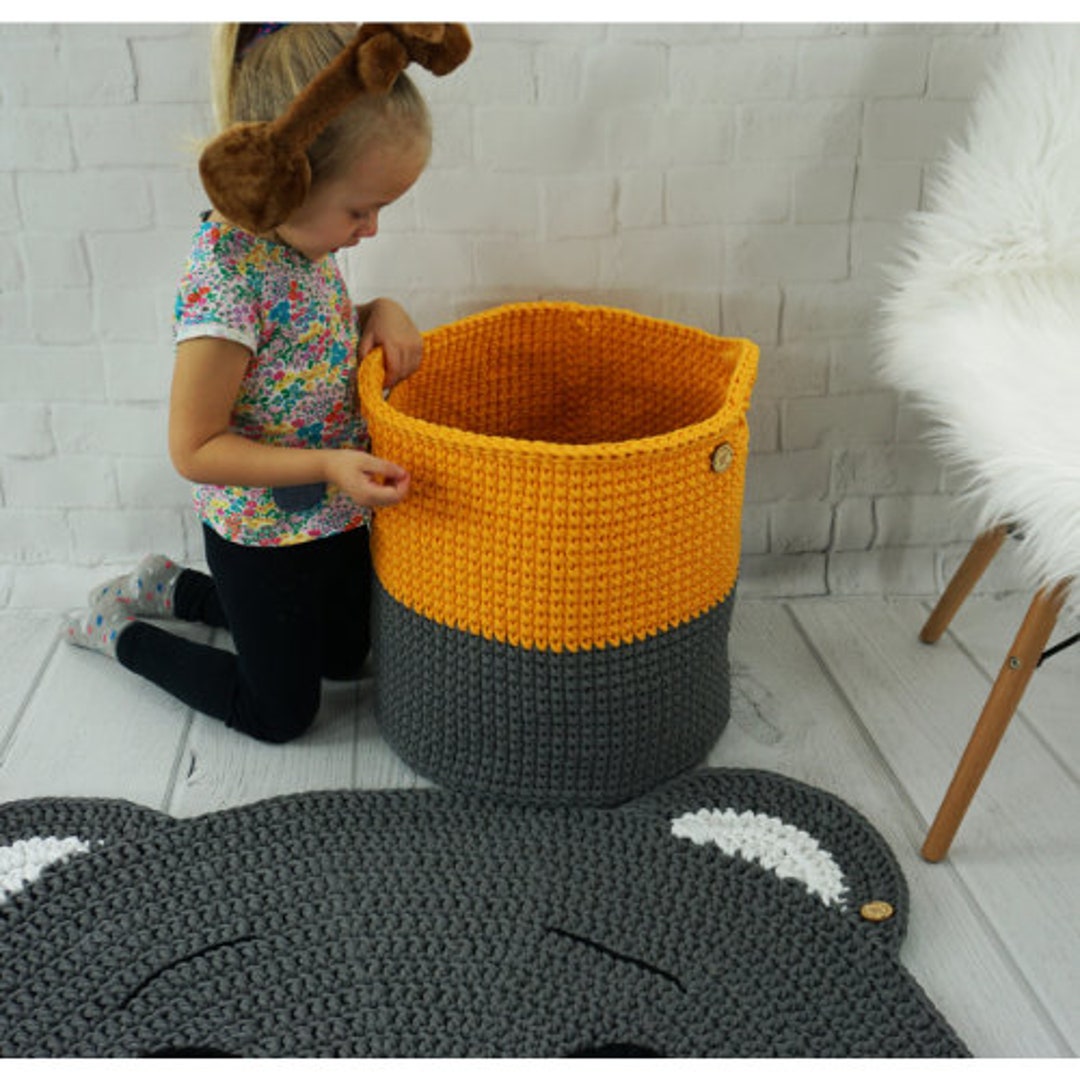 Large Crochet Storage Basket Big Toys Basket Laundry Basket Etsy