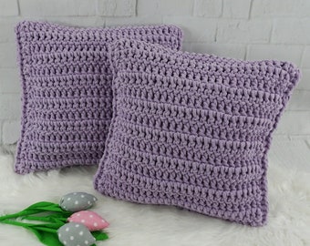 Cotton cover pillow Throw pillow Soft crochet cushion cover Decorative pillow Scandinavian pillow Living room pillow Home decor Strip Pillow