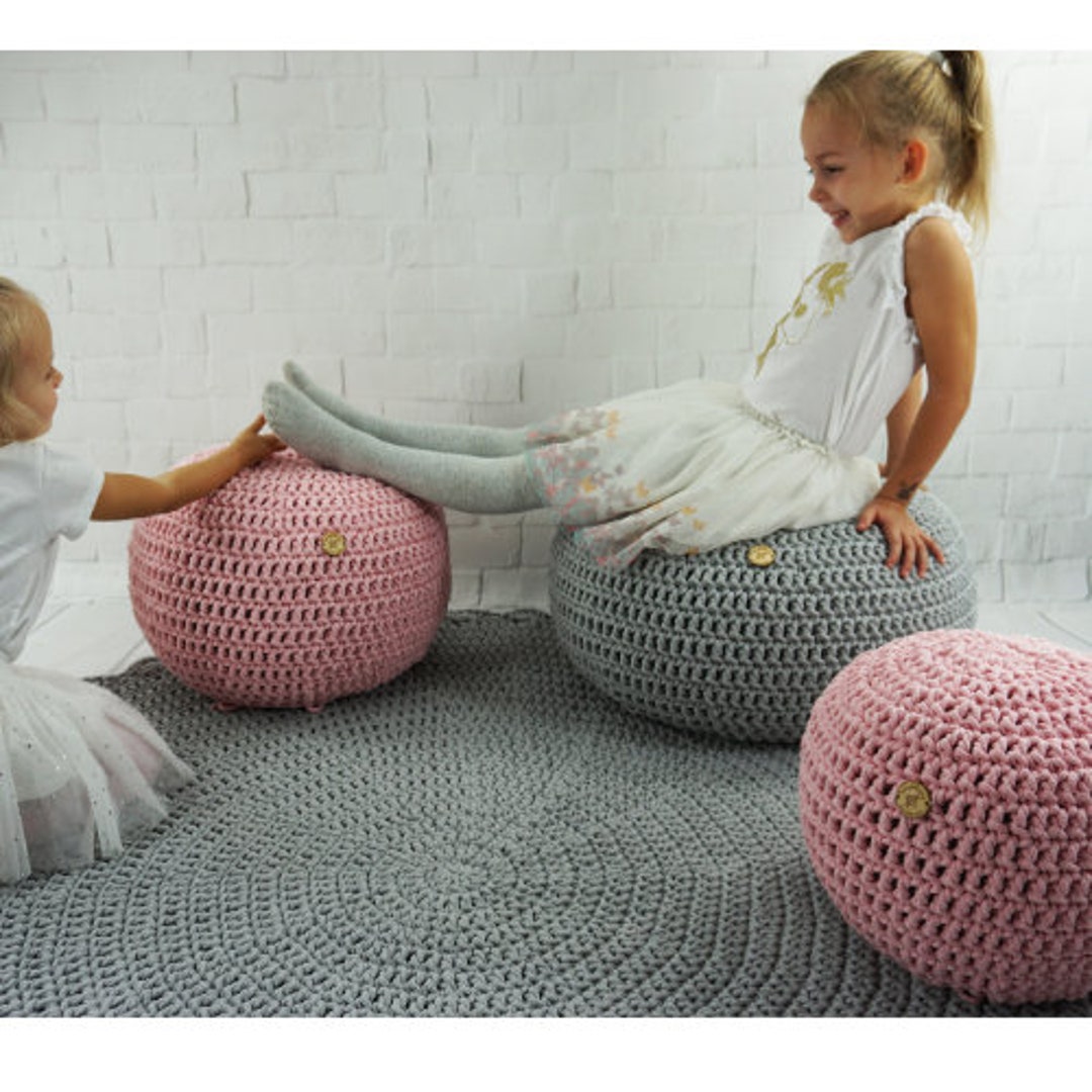Blush pink cheap pouf ottoman