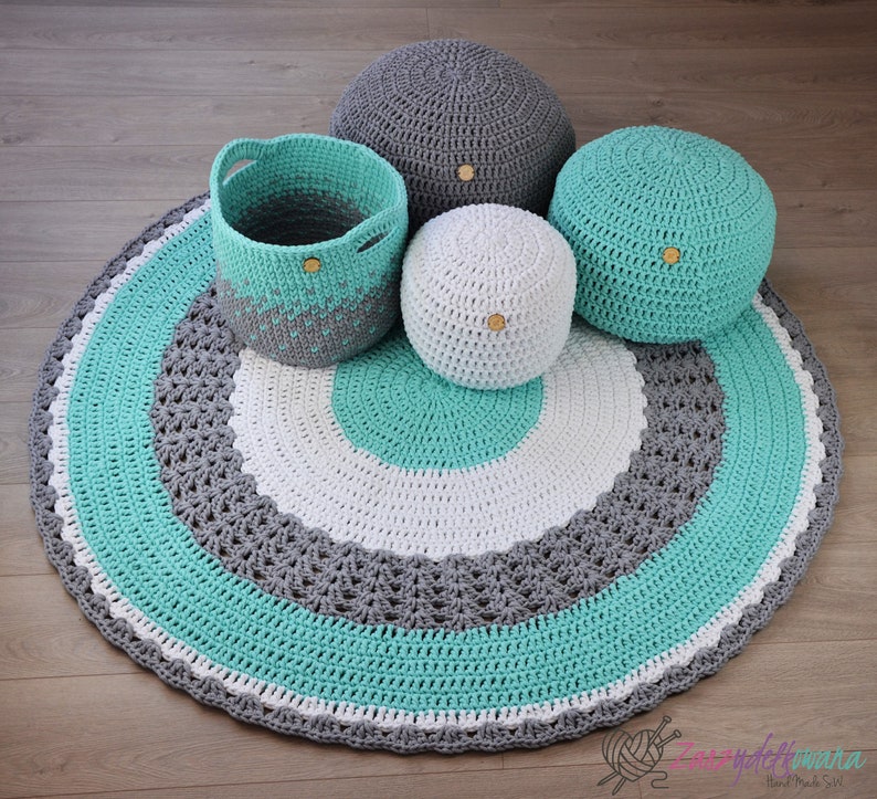 Crochet Rug Round for Baby Room Handmade Personalized Baby Etsy