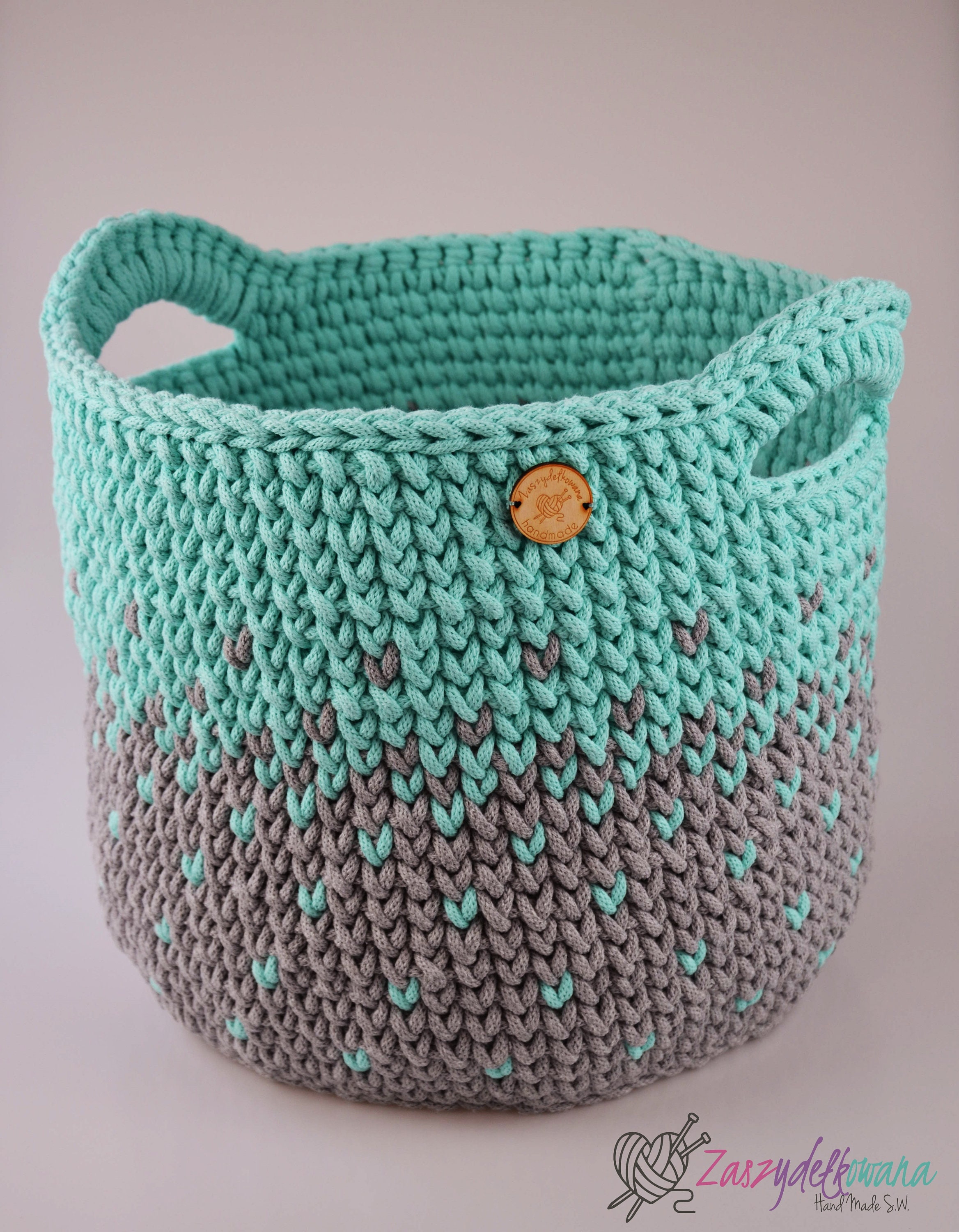 Large storage basket Crocheted storage bin Circle box | Etsy