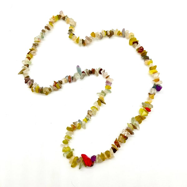 Collier pierre naturelle chips pierre citrine