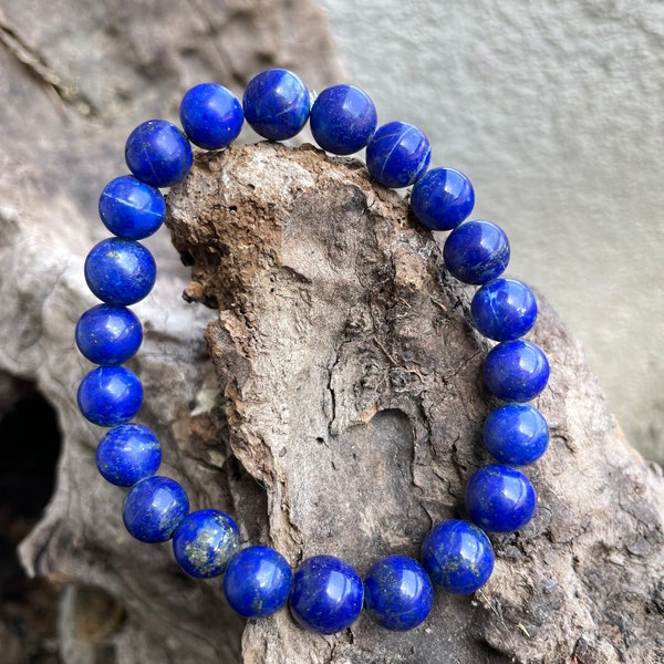 Bracelet lapis-lazuli / Bracelet pierre lapis lazuli véritable / Bracelet pierre bleue homme / Bracelet pour homme en pierre naturelle