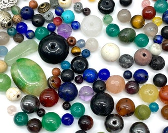 50 Semi-precious natural stone beads 4MM, 6MM, 8MM