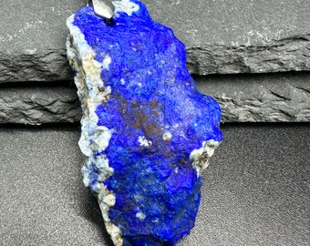 Raw lapis lazuli pendant / raw lapis lazuli stone from Badakhshan, Natural lapis lazuli necklace / blue lapis lazuli precious stone