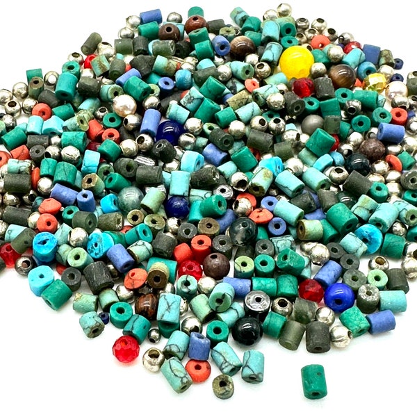 100 Semi-precious natural stone beads 2MM, Heishi seed beads / turquoise beads / jade beads / silver beads offered / free