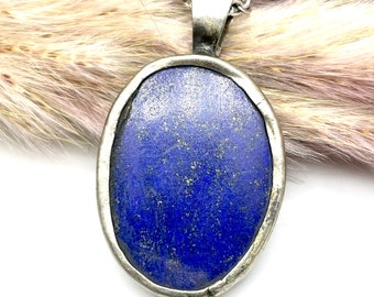 Lapis lazuli pendant, natural stone necklace, men's necklace, men's gift, stone pendant for men/ PLB045