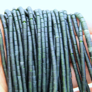 Green jade beads, nephrite jade, natural stone beads / real stone heishi beads 95 3mm bead