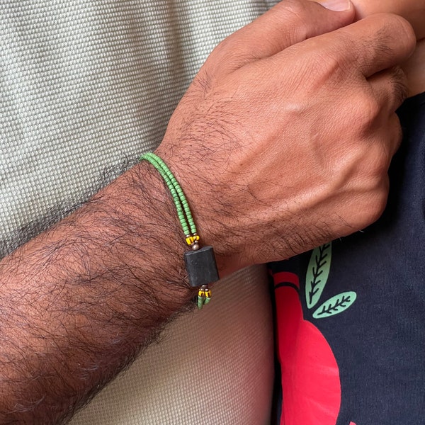 Bracelet jade , jade néphrite bracelet homme minimaliste, bracelet minimaliste en perles miyuki sur cordon fin unisexe