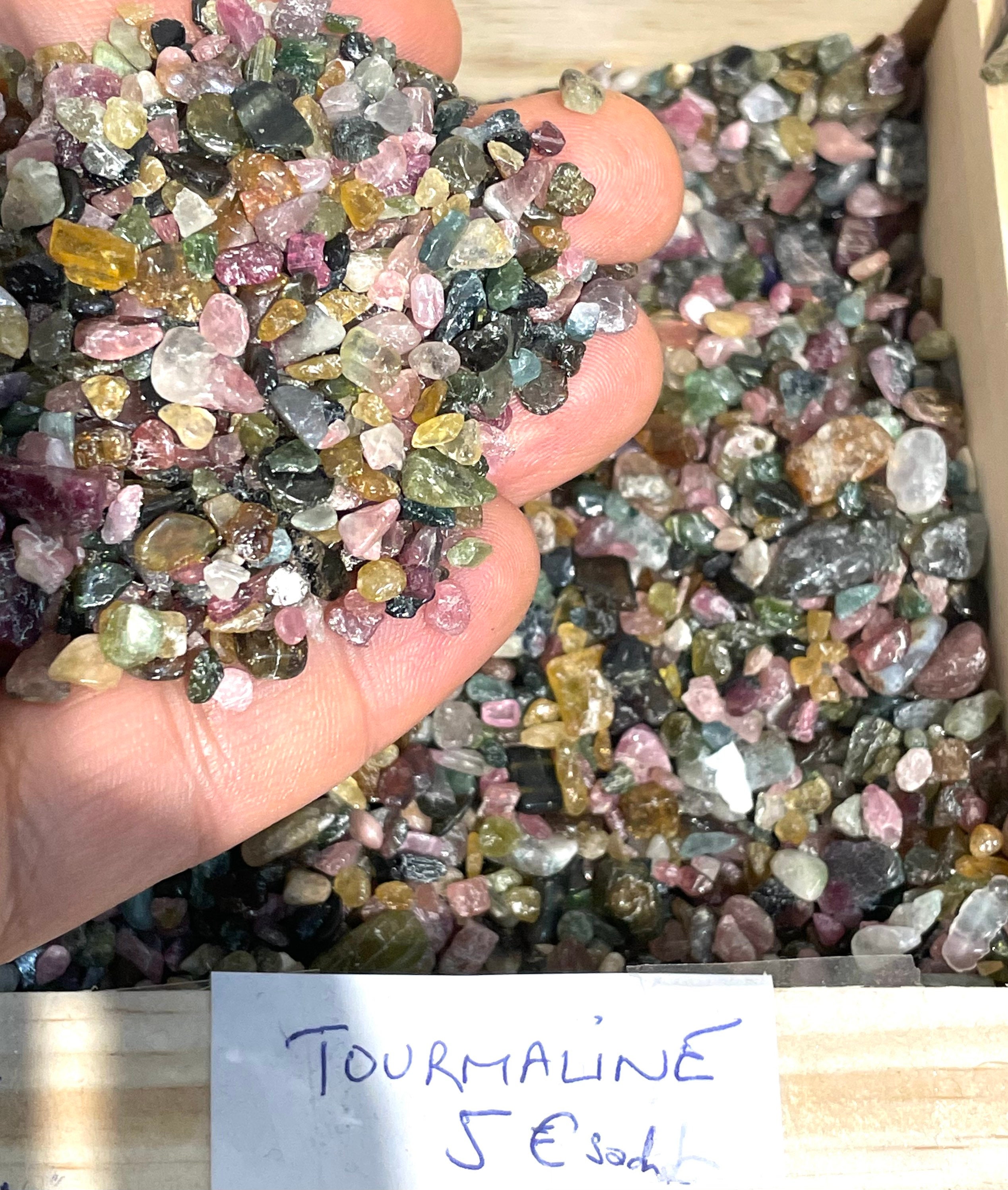 Sable Tourmaline, Chips Minéral, Tourmaline Naturelle, Pierre Semi-Précieuse, Création Bijoux, Sache